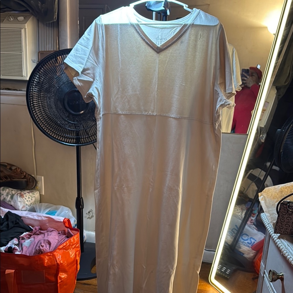 Cream V-Neck Raglan Sleeve Maxi Dress